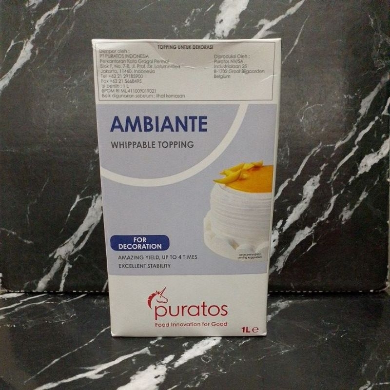 AMBIANTE TOPPING 1L /whipcream /whip cream cair/ whippy cream
