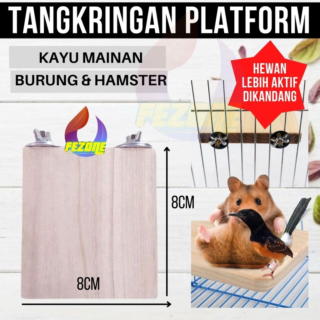 Tangkringan Kotak Umbaran Bahan Kayu Burung Hamster Dll FEZONE