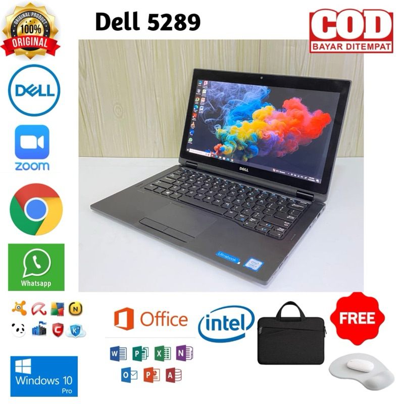 Laptop Dell Latitude 5289 Core i5 Ram 8gb SSD 256gb Touchcreen Backlight Flip 360° - Windows 10 pro