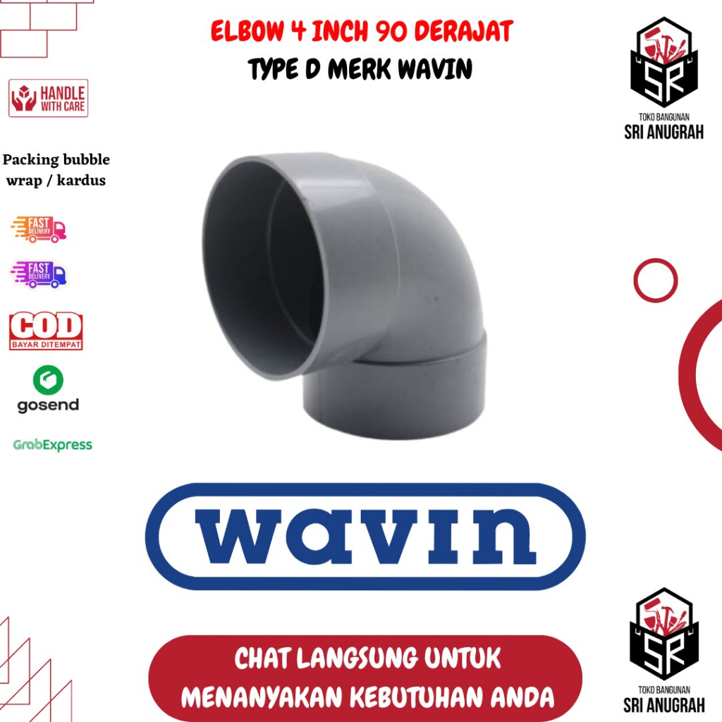 Elbow WAVIN Type D Ukuran 4 inch