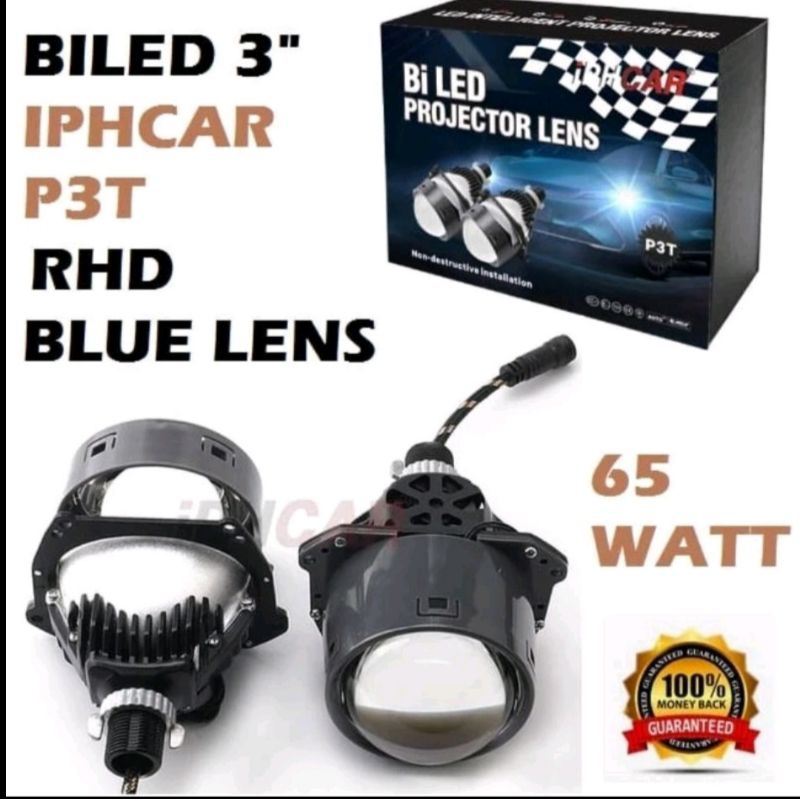 PROJECTOR BILED IPHCAR P3T 65 W 3 INCG BLUE LENS