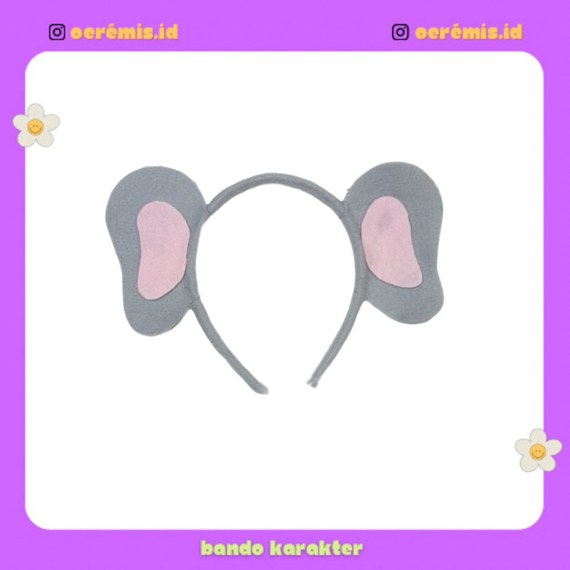 BANDO KARAKTER GAJAH / BANDO COSPLAY GAJAH / ELEPHANT HEADBAND / BANDO HEWAN GAJAH