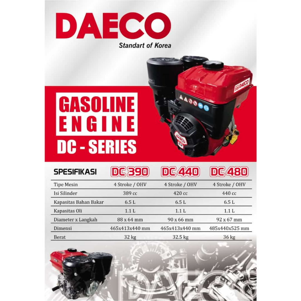 MESIN PENGGERAK BENSIN 15HP GX440 DAECO