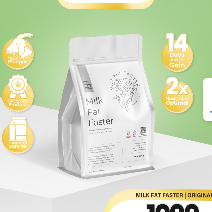 

KODE NEC545 Ternak Syams - Premium Susu Penggemuk Penambah Kenaikan Berat Badan Ideal Varian Kambing Etawa Full Cream 1000 gram 1 Kg | Milk Fat Faster Organik Suplemen Vitamin Makanan minuman Obat Kapsul Aman Asli Original BPOM HALAL LPPOM weight gain