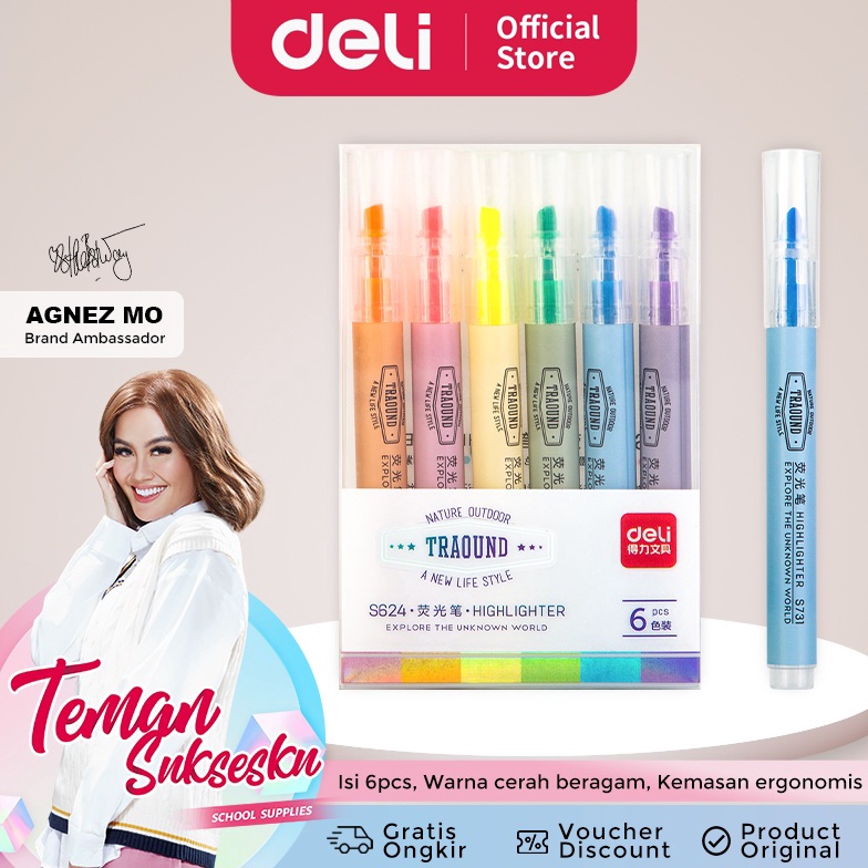 

[♦O45&] Deli Highlighter Pen Pena Isi 6 pcs S624 [148]