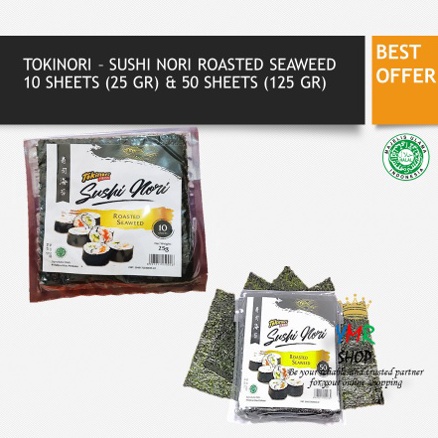 

Bestseller Tokinori Sushi Sakao Nori Sushi Halal Onigiri Lembaran Rumput Laut Korea Kimbab Roasted Seaweed 10 or 50 Sheet ➸Buruan Beli