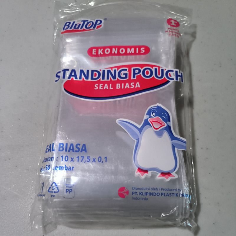 standing pouch blutop seal biasa 10x17,5x0,1 (50)