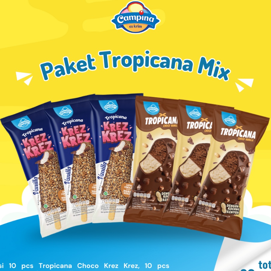 

KODE GFI145 PAKET ICE CREAM CAMPINA TROPICANA MIX - ES KRIM