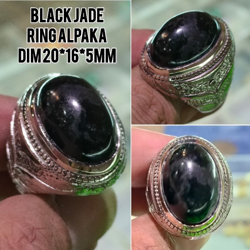 CINCIN BATU BLACK JADE RING ALPAKA