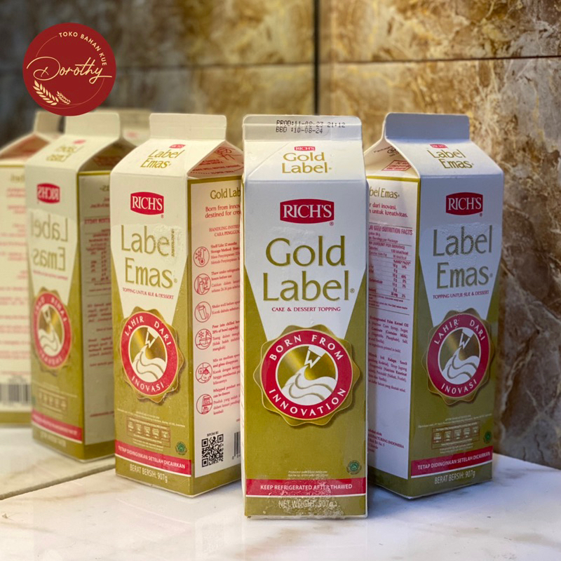 

RICH GOLD LABEL WHIPPING CREAM 907gram ( KHUSUS INSTANT )