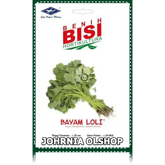 Johrnia 1000+ Benih Biji Bayam LOLI