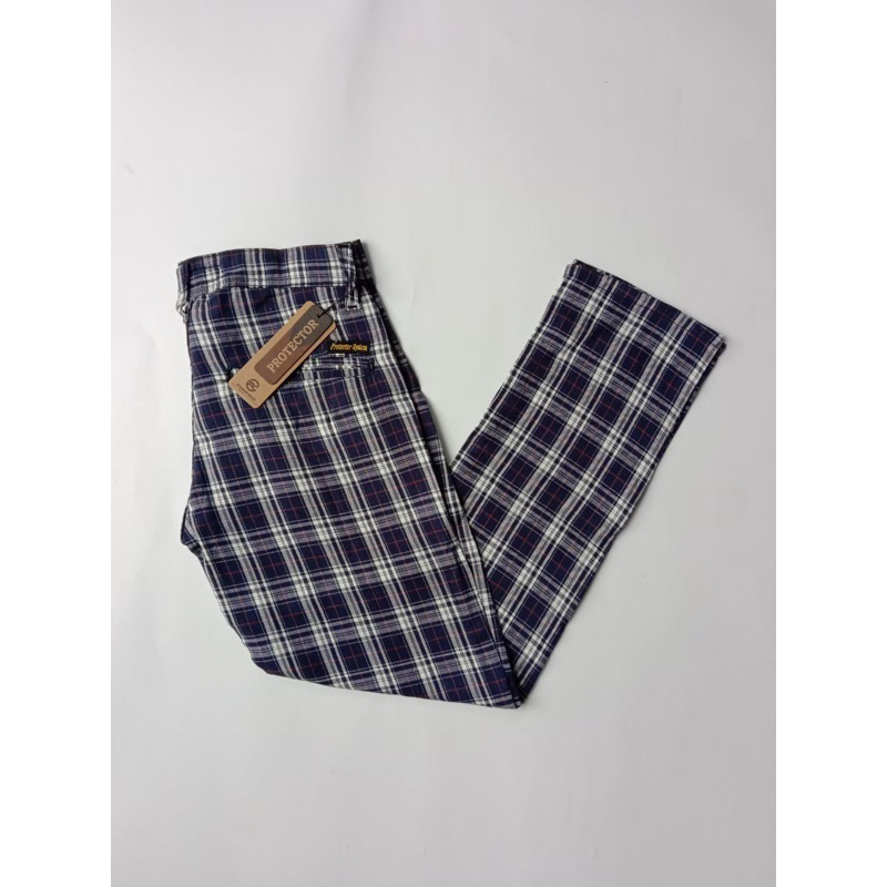 Celana pria / celana panjang formal tartan / celana kotak-kotak original