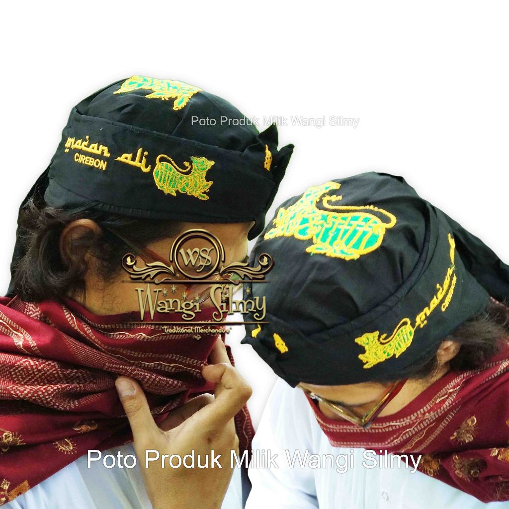 Iket Sunda Makuta Wangsa Bordir Macan Ali (Lambang Kerajaan Cirebon) - Blangkon Macan Ali Cirebon