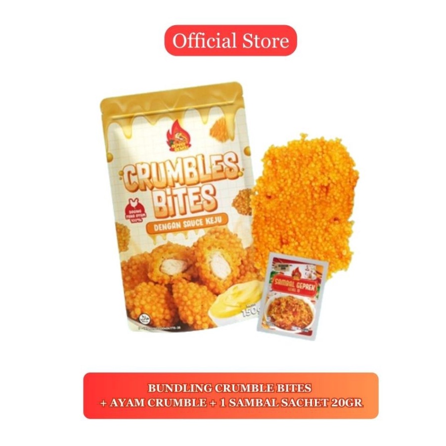 

modelTipe VUA584 {LIVE SALE} 1Crumble Bites + 1 Ayam Crumble + 1 Sambal Sachet Geprek Bensu 20gr