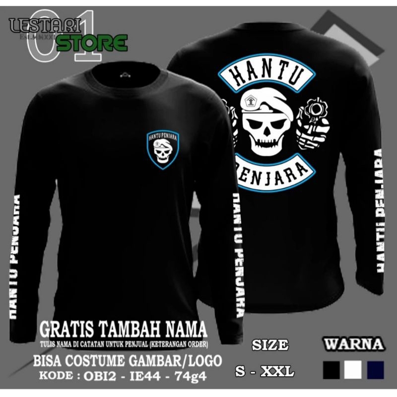kaos polisi lengan panjang Hantu Penjara - T shirt hantu penjara terbaru
