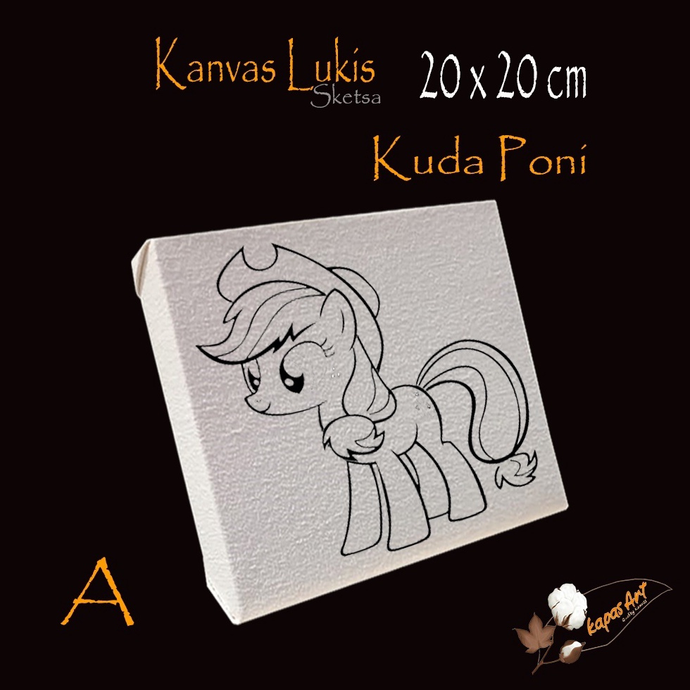 

[✉H64\] Kanvas Lukis Sketsa Kuda Poni 20x20 Siap Pakai Promo Spesial