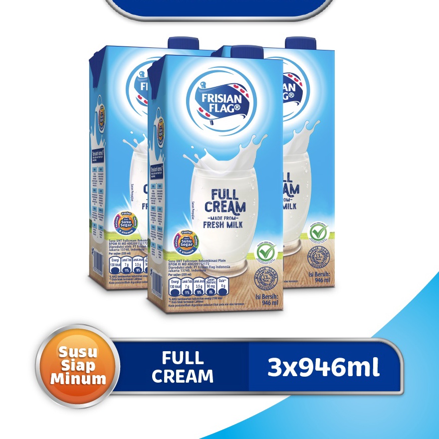 

modelTipe WVY051 Frisian Flag Family UHT Full Cream 946 ml x 3 pcs