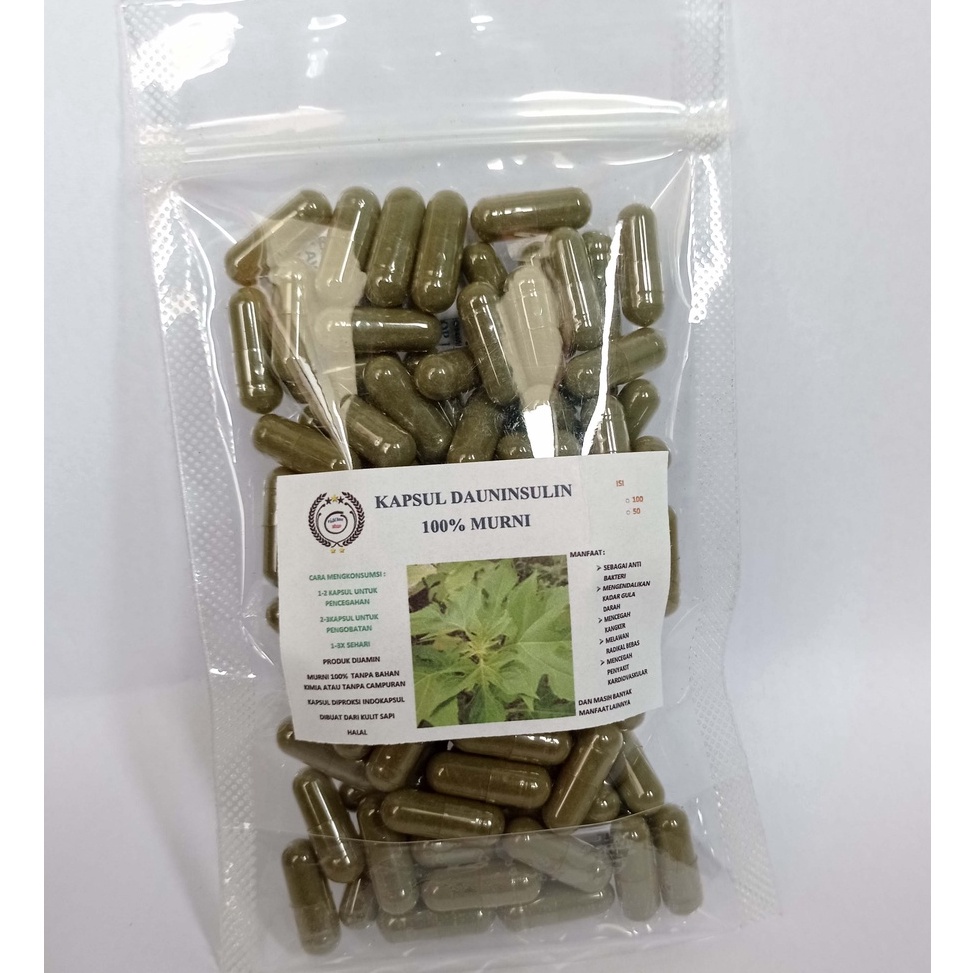 

[☠A5>] KAPSUL DAUN INSULIN ISI 100 HERBAL MURNI KEMASAN STANDING POUCH [196]