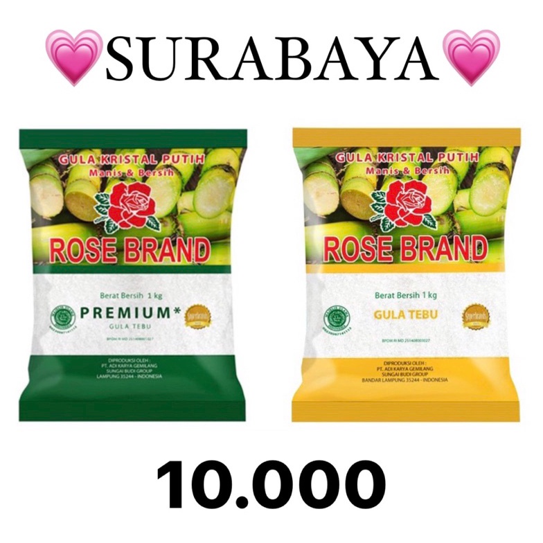 

[✻I12/] Rose Brand Gula Pasir 1Kg | Gula Pasir Rose Brand Hijau Kuning 1Kg [302]