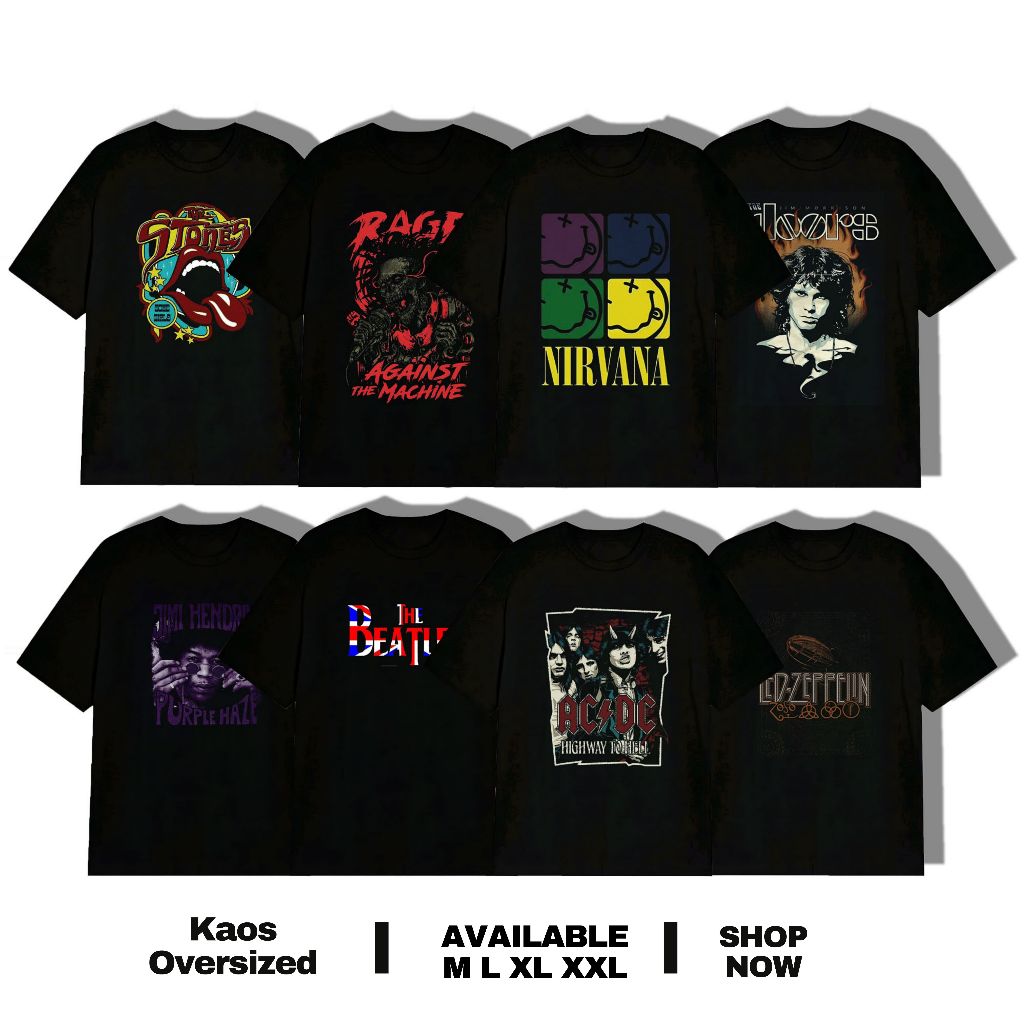 Kaos Oversize Hitam Sablon/ Kaos Hitam Oversize Tebal