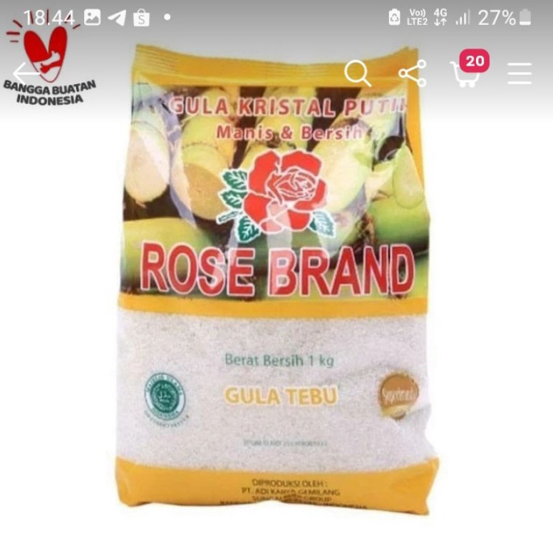

QD97 GULA ROSEBRAND KUNING 1KG ➻Terlaris