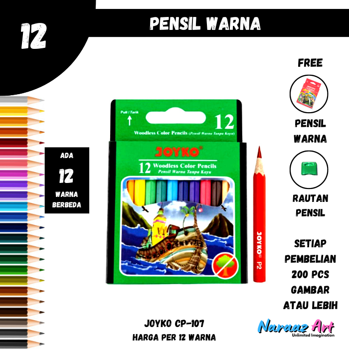 

Pensil Warna Joyko CP - 107 Pensil 12 Warna Pendek Alat Mewarnai Untuk Anak