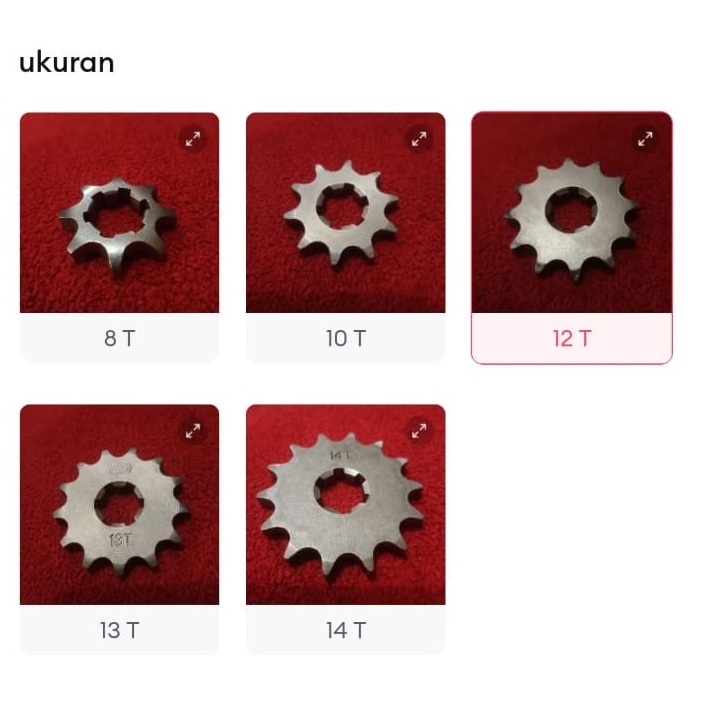 Gir depan motor Yamaha 8T 10T 12T 13T 14T Gear universal Rx king Vega F1ZR Poswan Crypton Vega R New