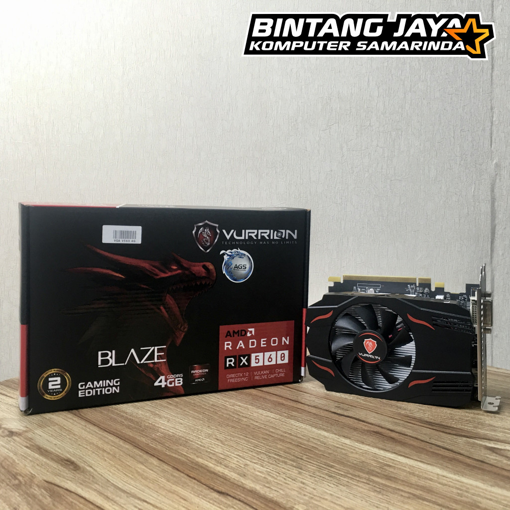 VGA AMD Radeon RX 560 4GB GDDR5 Vurrion Blaze DVI + HDMI + DP