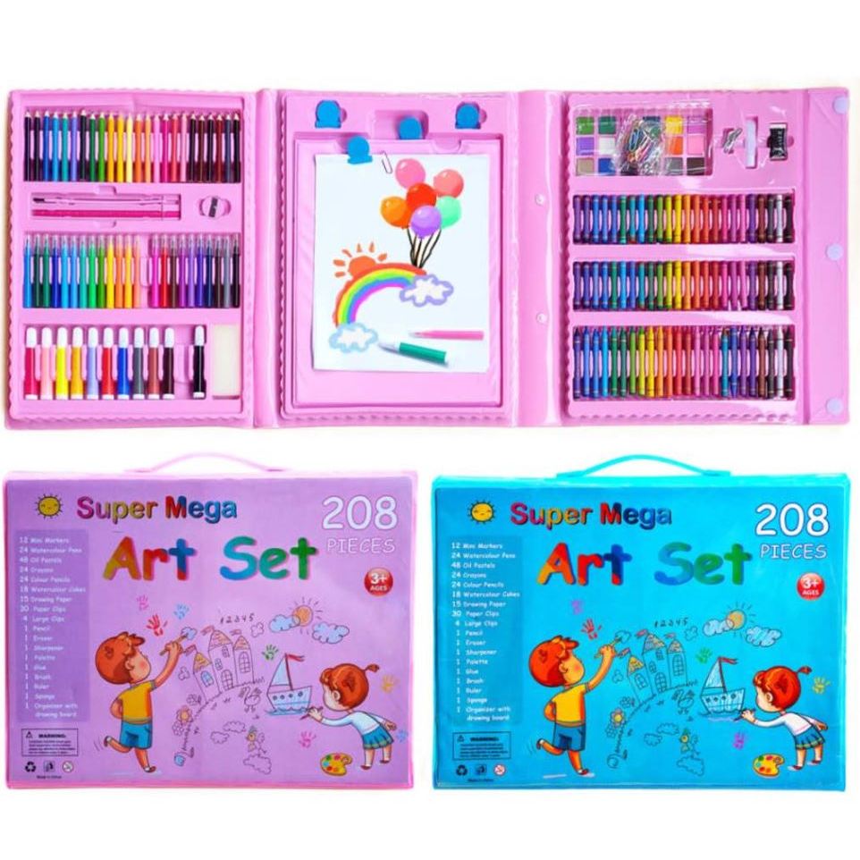 

Art Full Set Crayon 208, 150, 42 Pcs , Krayon Alat Lukis Anak Pensil Warna Cat Air Perlengkapan Mewarnai Set