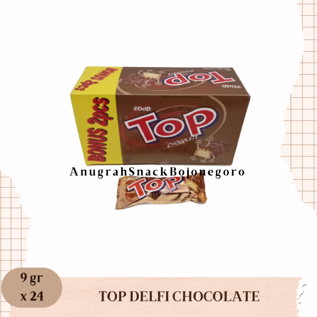 

Wafer Top Delfi 24 x 9gr (Cokelat / Strawberry / Black in White)