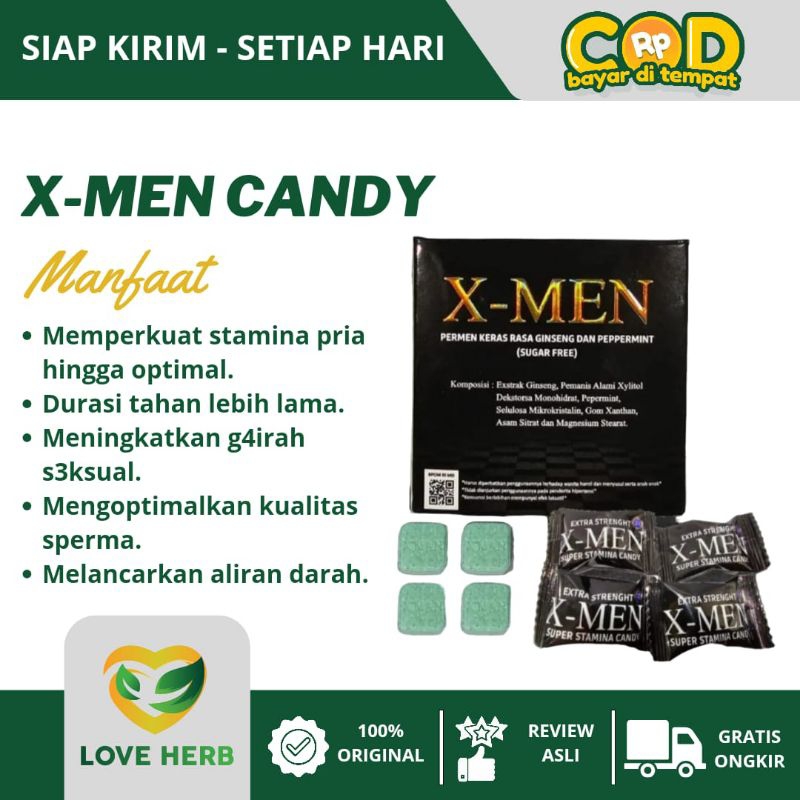 Permen X Men Candy Premium Meningkatkan Stamina Pria - Isi 4 Pcs Original