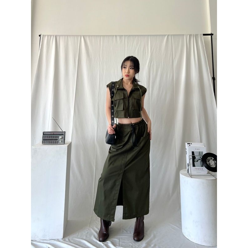 muzakishop1/ SET WANITA/kyla rompi /rompi set multifungsi/Atasan Rompi+Rok/rompi +Rok wanita /Stelan