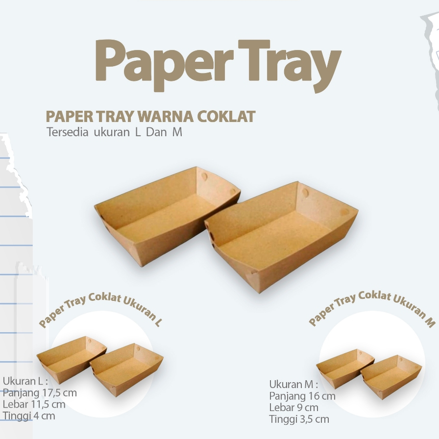

Paper Tray Coklat - 10 Lembar (Ukuran M & L) - Lunch Box