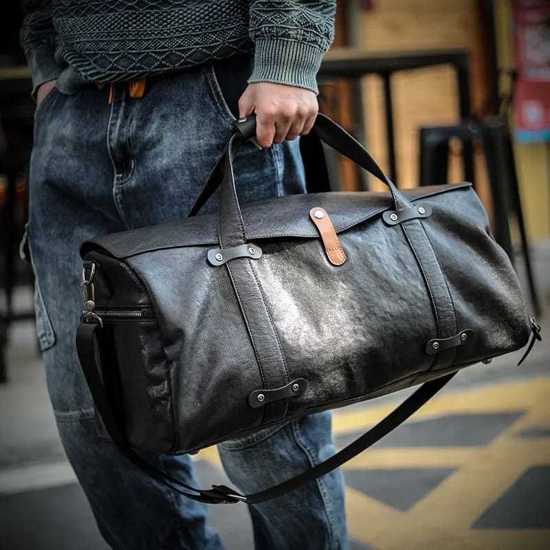 Tas Travel Bisnis Tas Olahraga Pria Kulit Asli Garut