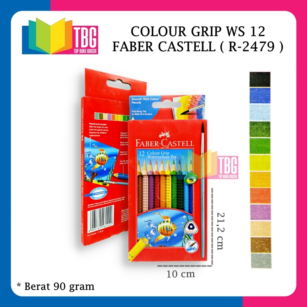 

1 SET COLOUR GRIP WS 12 FABER CASTELL PENSIL WARNA WATER SOLUBLE COLOR PENCIL (R-2479)