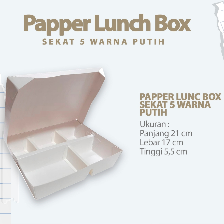 

Paper Lunch 5 Sekat Per (5 Lembar) PUTIH
