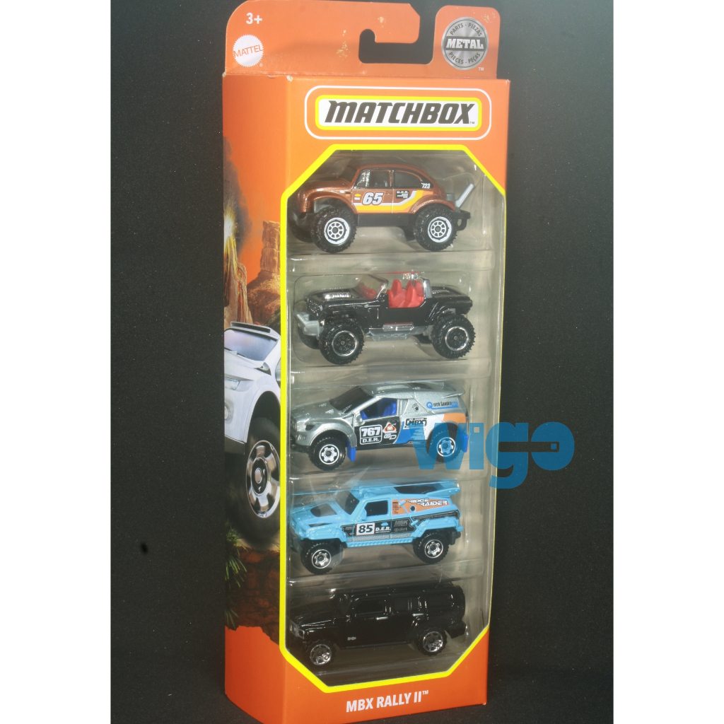 Matchbox GiftPack 5 MBX Rally II VW Beetle 4x4 Hummer H3 Jeep Hurricane