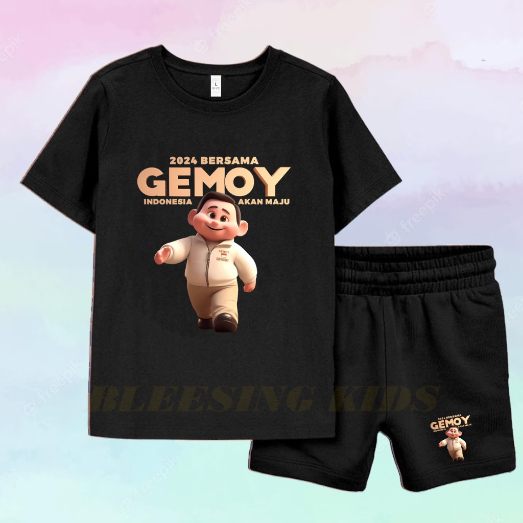 SETELAN BAJU KAOS ANAK ANAK PRABOWO GEMOY  CAPRES PRABOWO GIBRAN