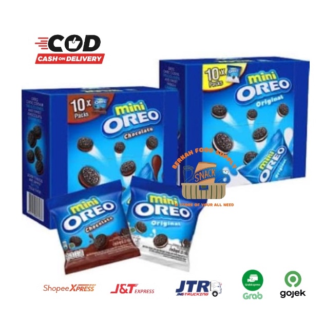 

52 ( BERKAH ) MINI OREO Biskuit Sandwich 21gr x 10 pcs BOX Original Coklat Strawberry All Varian Rasa Snack Cemilan Anak Super Promo