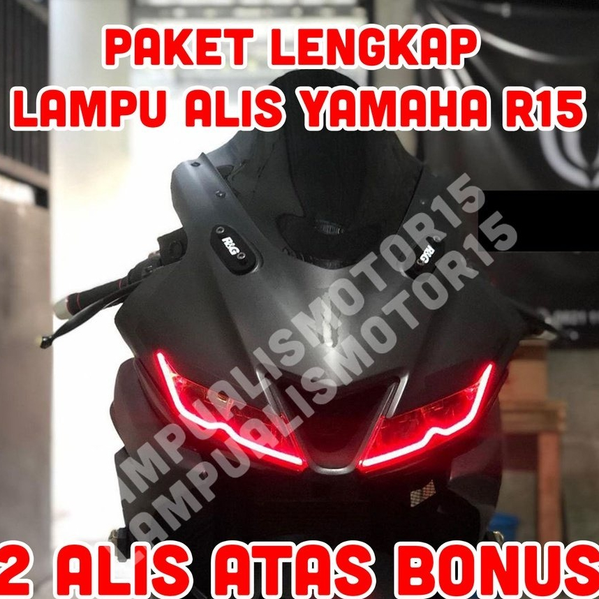 PROMO SATU SET LAMPU ALIS R15V3 BONUS DEVIL EYE TIDAK BERBINTIK PNP LAMPU SENJA R15 LAMPU VARIASI R 