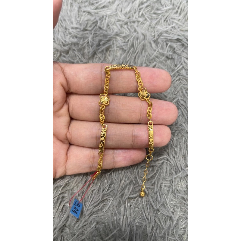 Gelang emas asli kadar 875 model 3 pipa