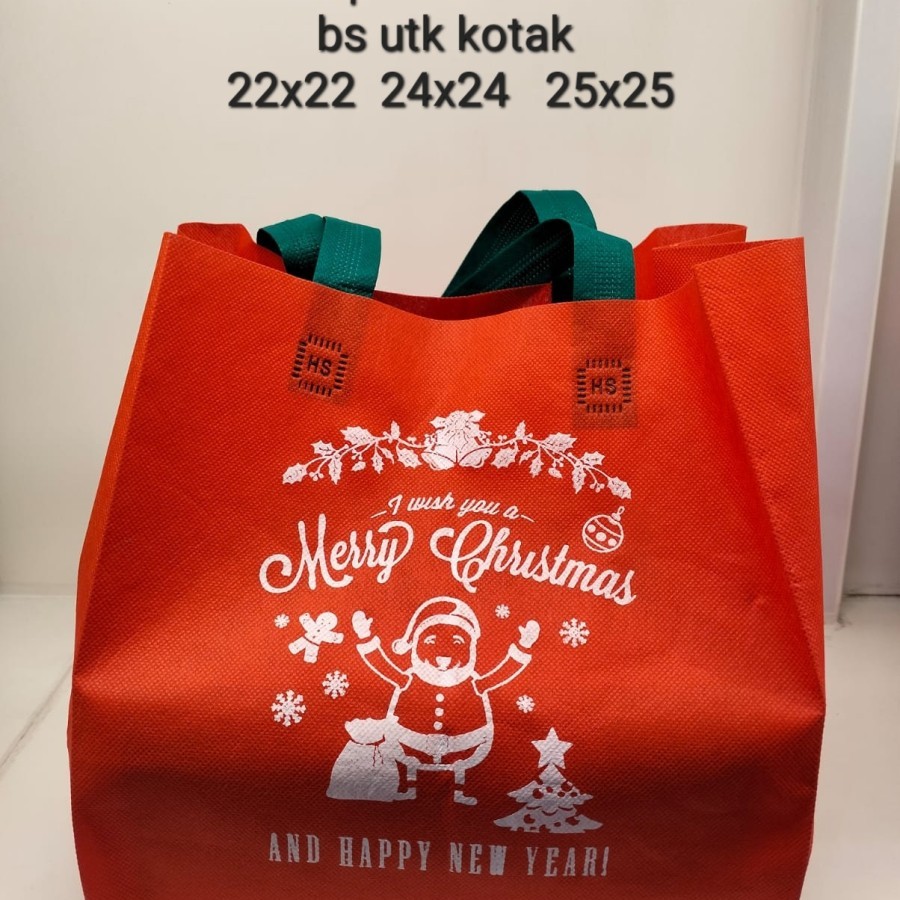 

2 pcs Tas Spunbond Edisi Natal Christmss tas hajatan besek