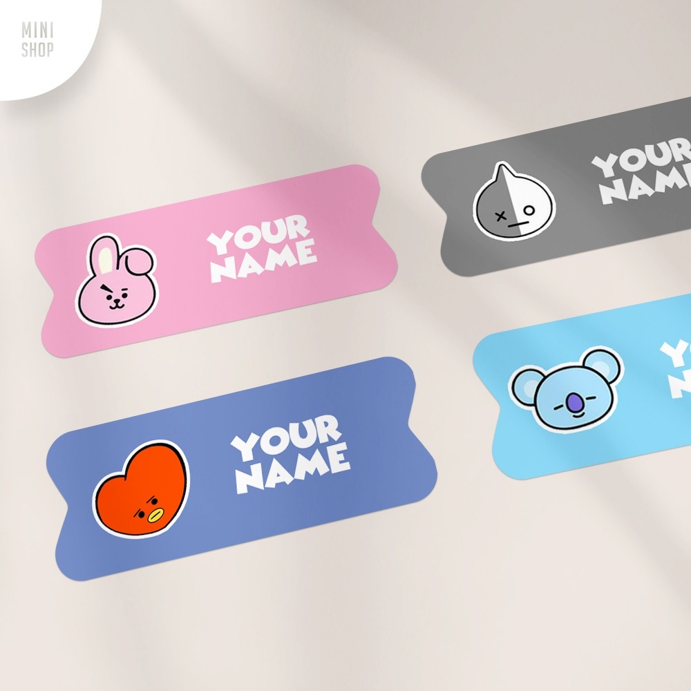 

Stiker Nama Custom Waterproof BT21 Part2 ( Cooky Van Tata Koya )