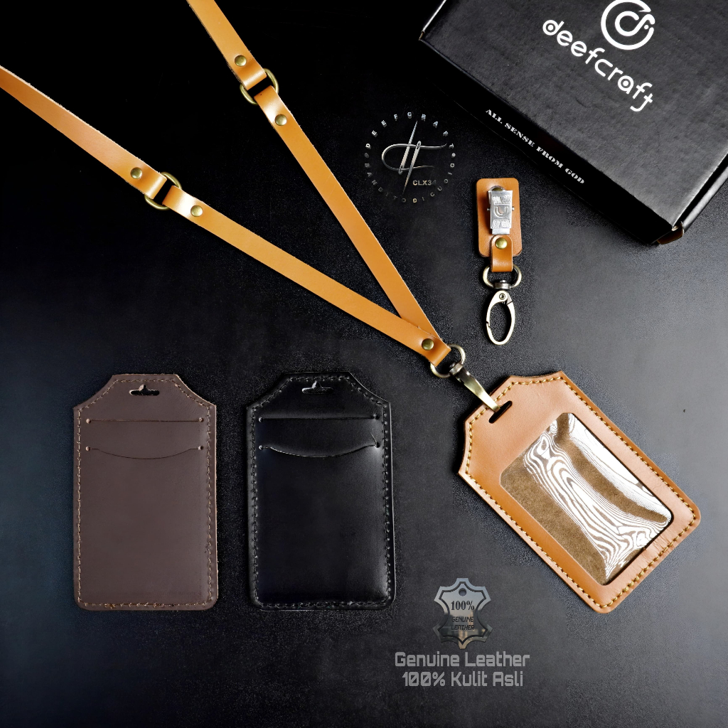 

Name Tag / Id Card Holder Kulit Asli Standard 2 slot / name tag / Id card holder kulit asli