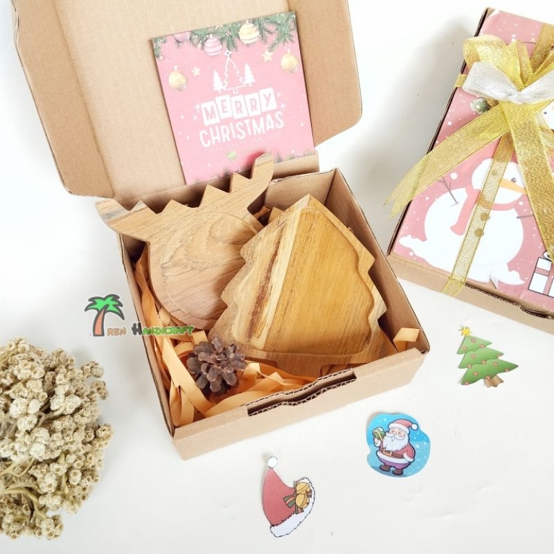 

ARENHANDICRAFT Hampers coaster natal || free kartu ucapan