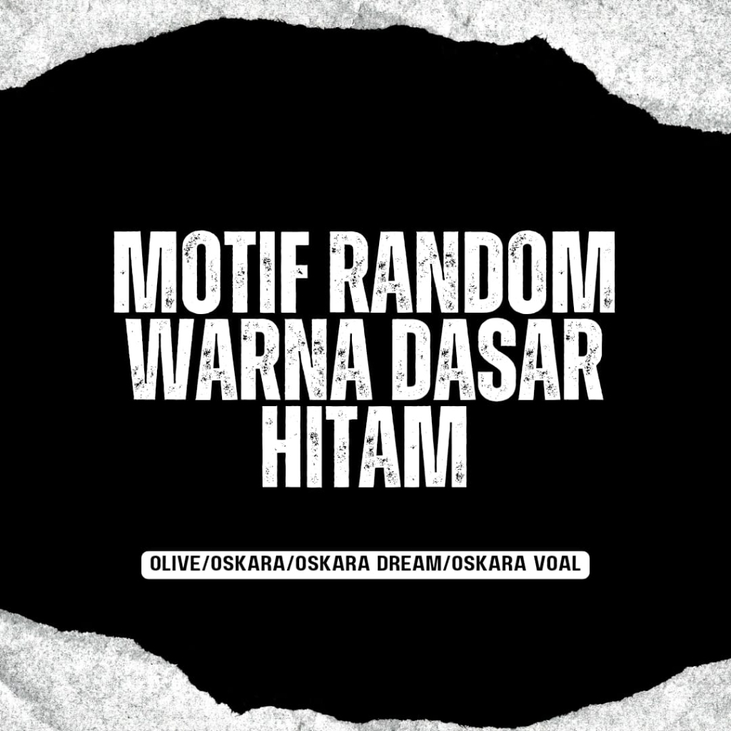 HIJAB AZZAHRA MOTIF BUNGA TERBARU MOTIF RANDOM DASAR HITAM