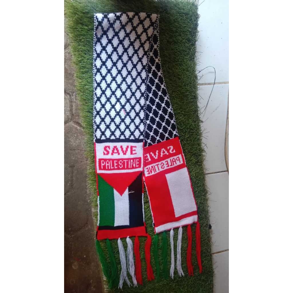 NEW  Syal Palestina / Syal Rajut Komputer Motif Slayer Palestina Indonesia Pria Wanita