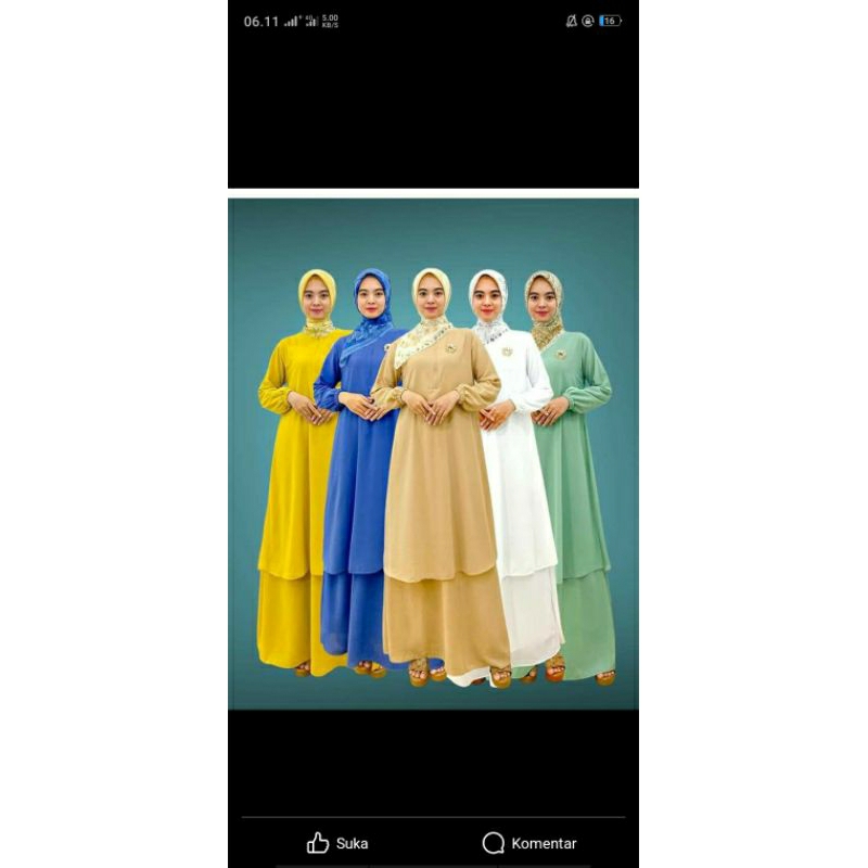 gamis Malaysia polos belah samping