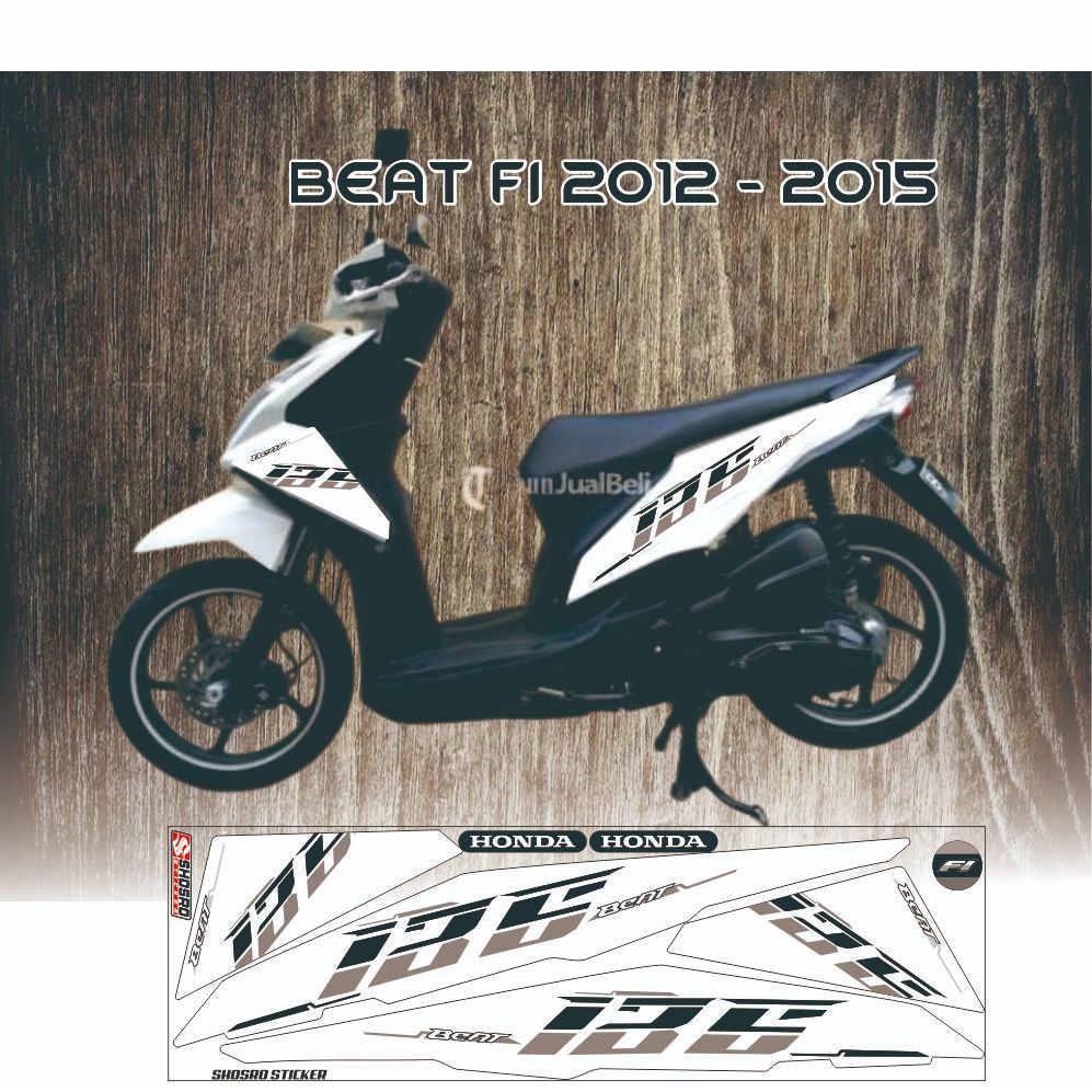 STRIPING POLET BODY MOTOR BEAT FI 2012-2013 2014 2015 PUTIH SIMPLE MOTIP  VARIASI striping simple ST