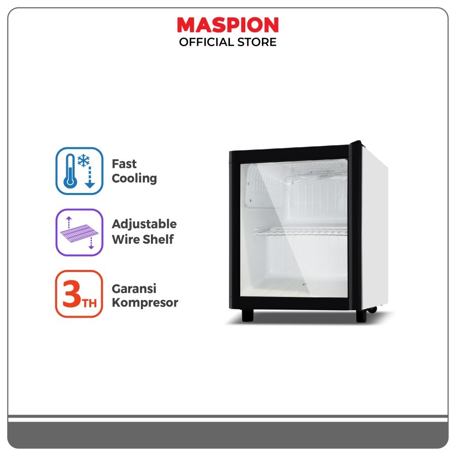 MASPION MINI SHOWCASE PORTABLE MINI BAR USG 063 KAPASITAS 63 LITER